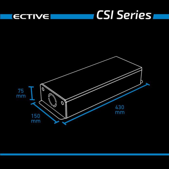 ECTIVE CSI 10 (CSI102) 12V Sinus Charger-Inverter 1000W/12V Sinus-Wechselrichter mit Ladegerät und NVS