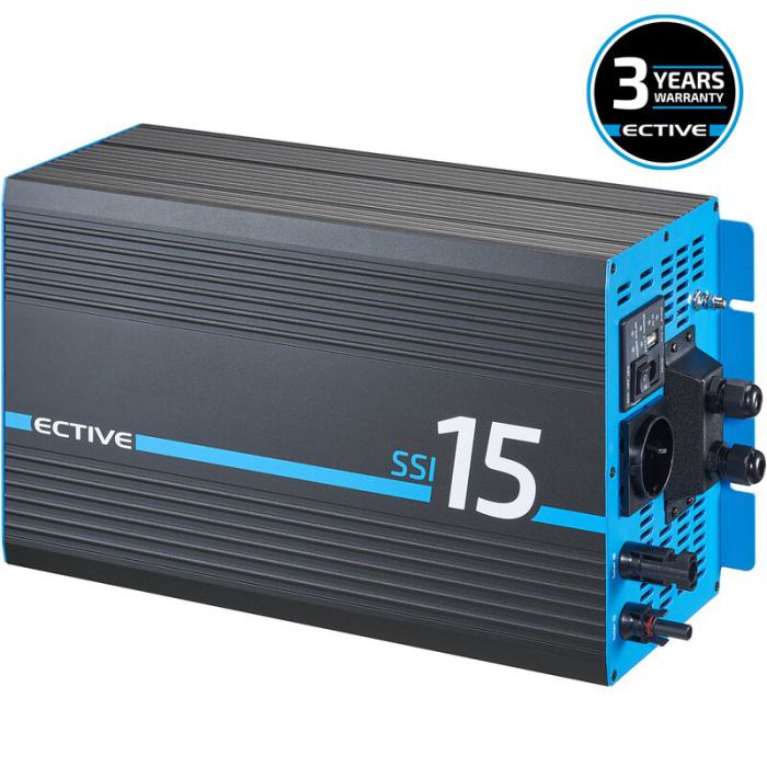 ECTIVE SSI 15 4in1 Sinus-Inverter 1500W/12V Sinus-Wechselrichter mit MPPT-Solarladeregler, Ladegerät und NVS